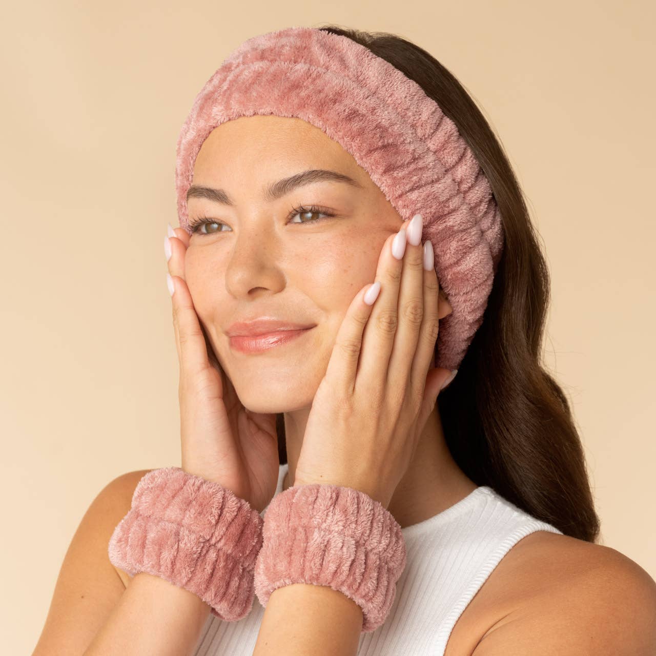 Spa Headband and Wristlets 3pc Set - Terracotta