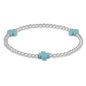 Signature Cross Sterling Pattern 3mm Bead Bracelet - Turquoise