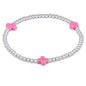 Signature Cross Sterling Pattern 3mm Bead Bracelet - Bright Pink