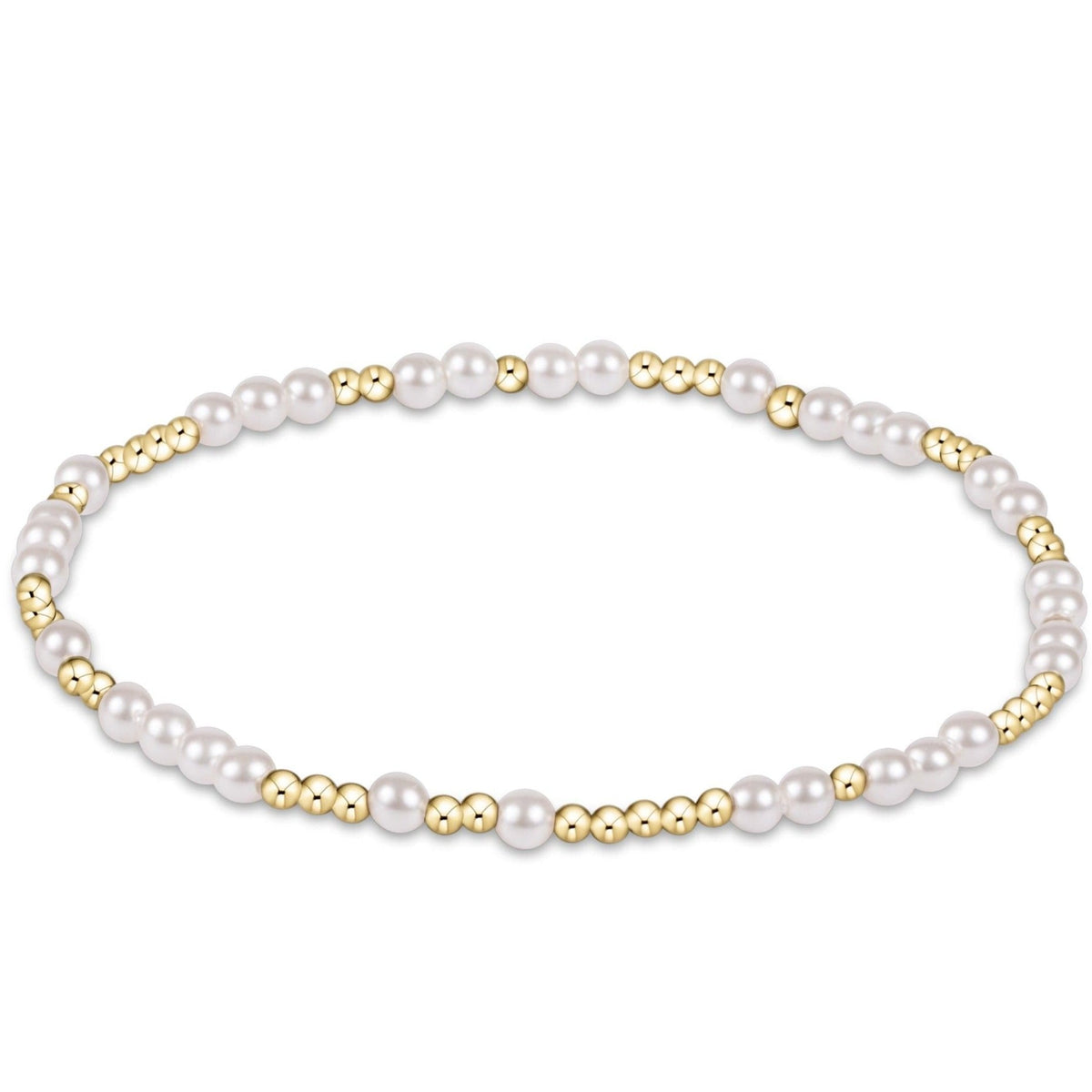 enewton Hope Unwritten Pearl 3mm Beaded Bracelet shown flat on a plain white background