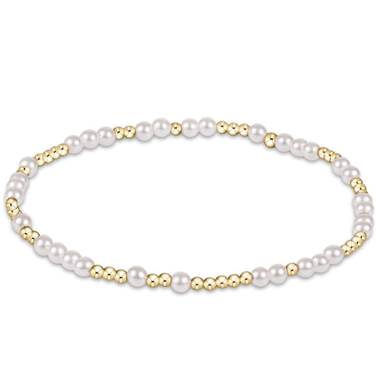 enewton Hope Unwritten Pearl 3mm Beaded Bracelet shown flat on a plain white background