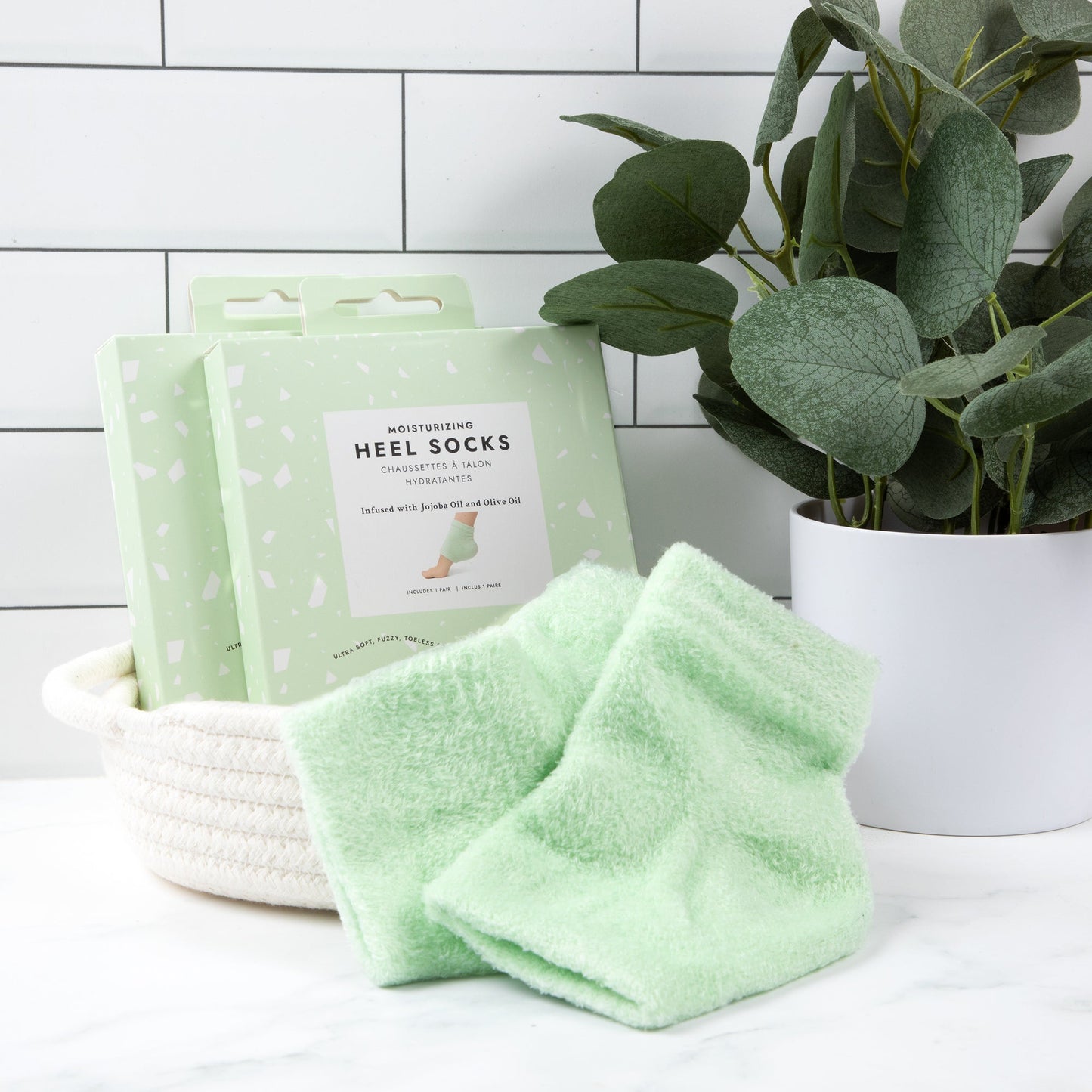 Green Moisturizing Heel Socks - Mint