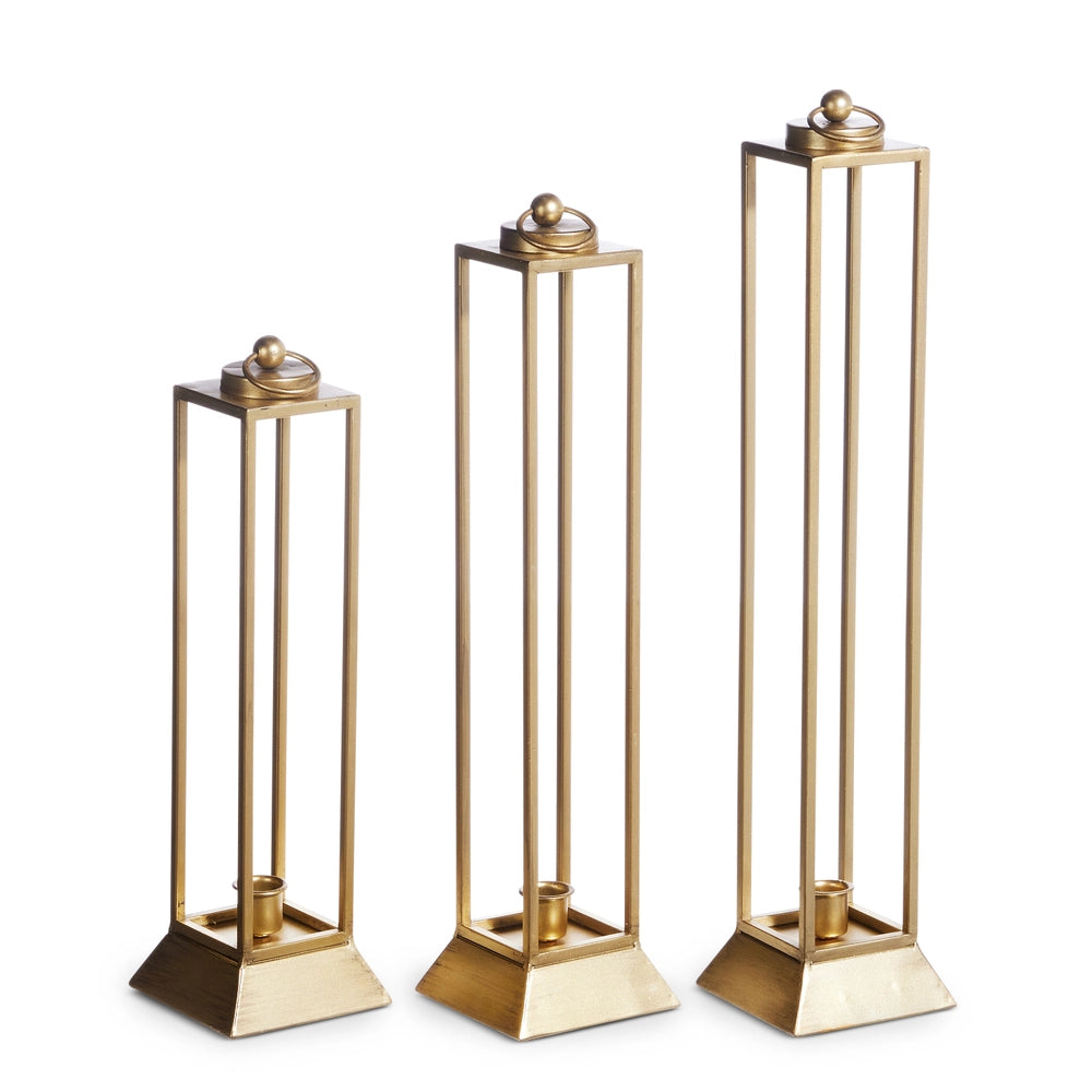 Tabletop Gold Lanterns for Taper Candles (* Multiple Sizes*)