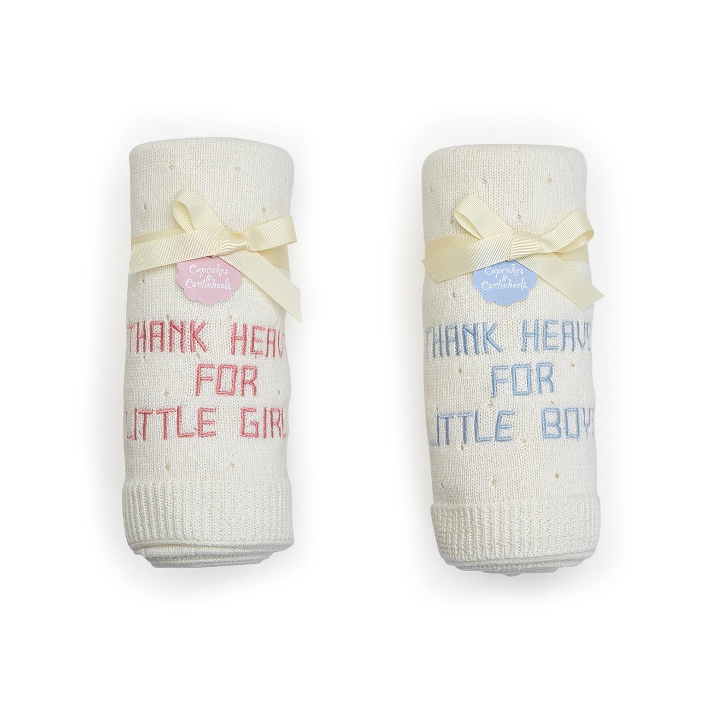 Thank Heaven 30" x 40" Soft Knit Blanket with Embroidery (*Two Colors*)