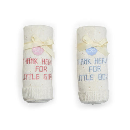 Thank Heaven 30" x 40" Soft Knit Blanket with Embroidery (*Two Colors*)