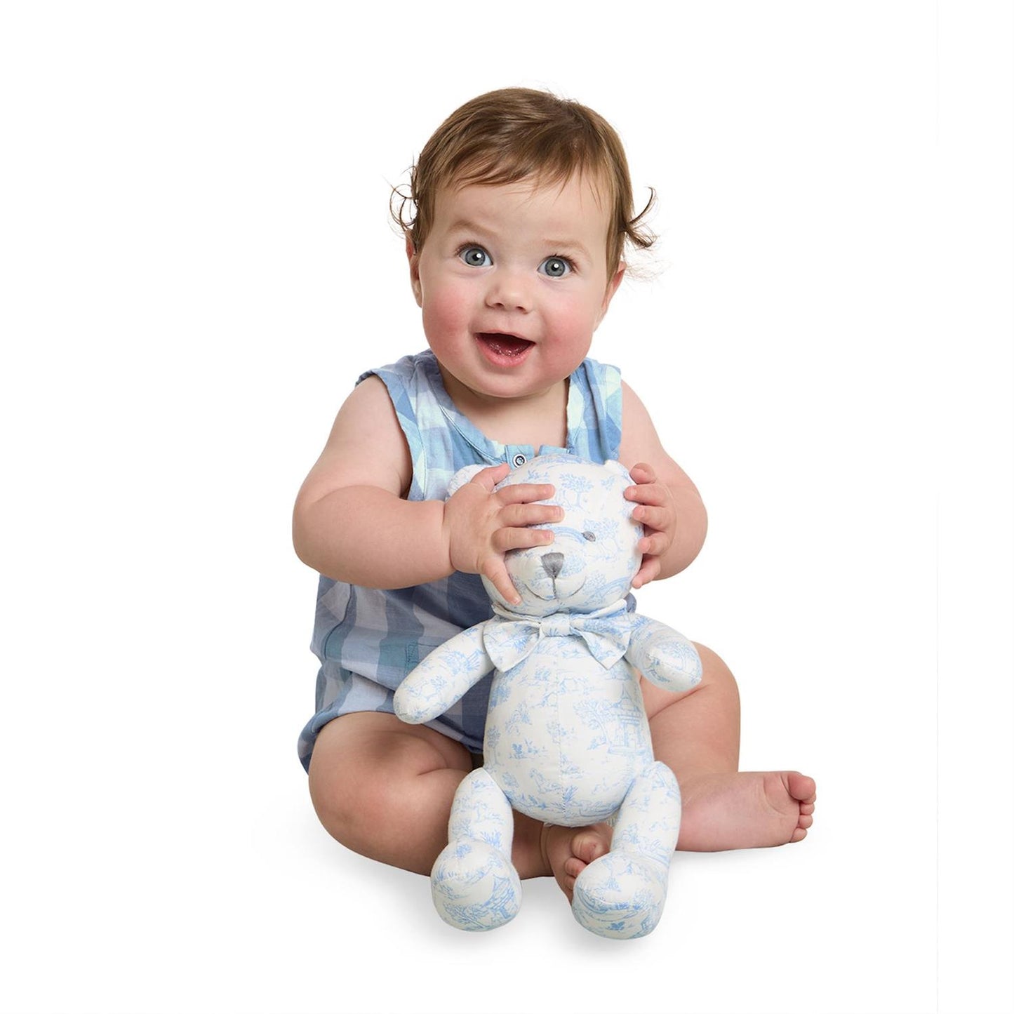 Animal Toile Pattern Stuffed Teddy Bear with Movable Arms and Legs