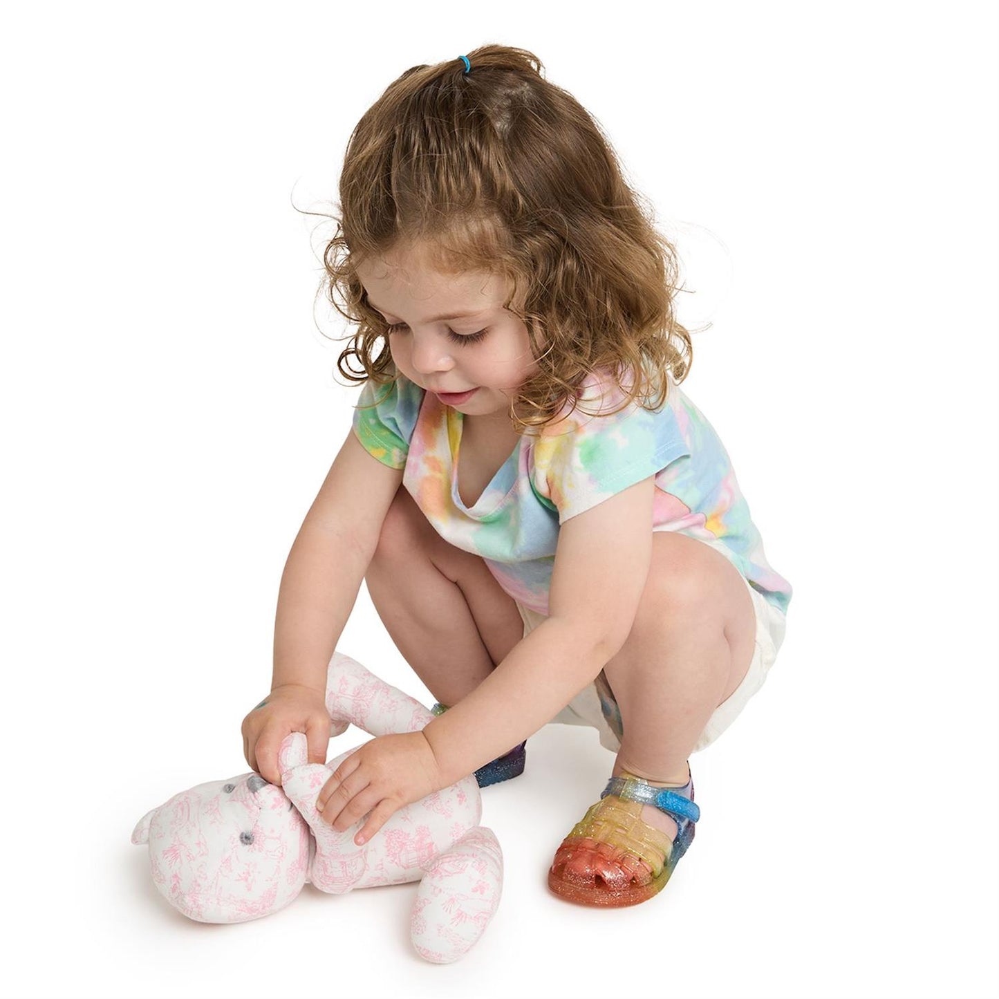 Animal Toile Pattern Stuffed Teddy Bear with Movable Arms and Legs