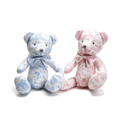 Animal Toile Pattern Stuffed Teddy Bear with Movable Arms and Legs