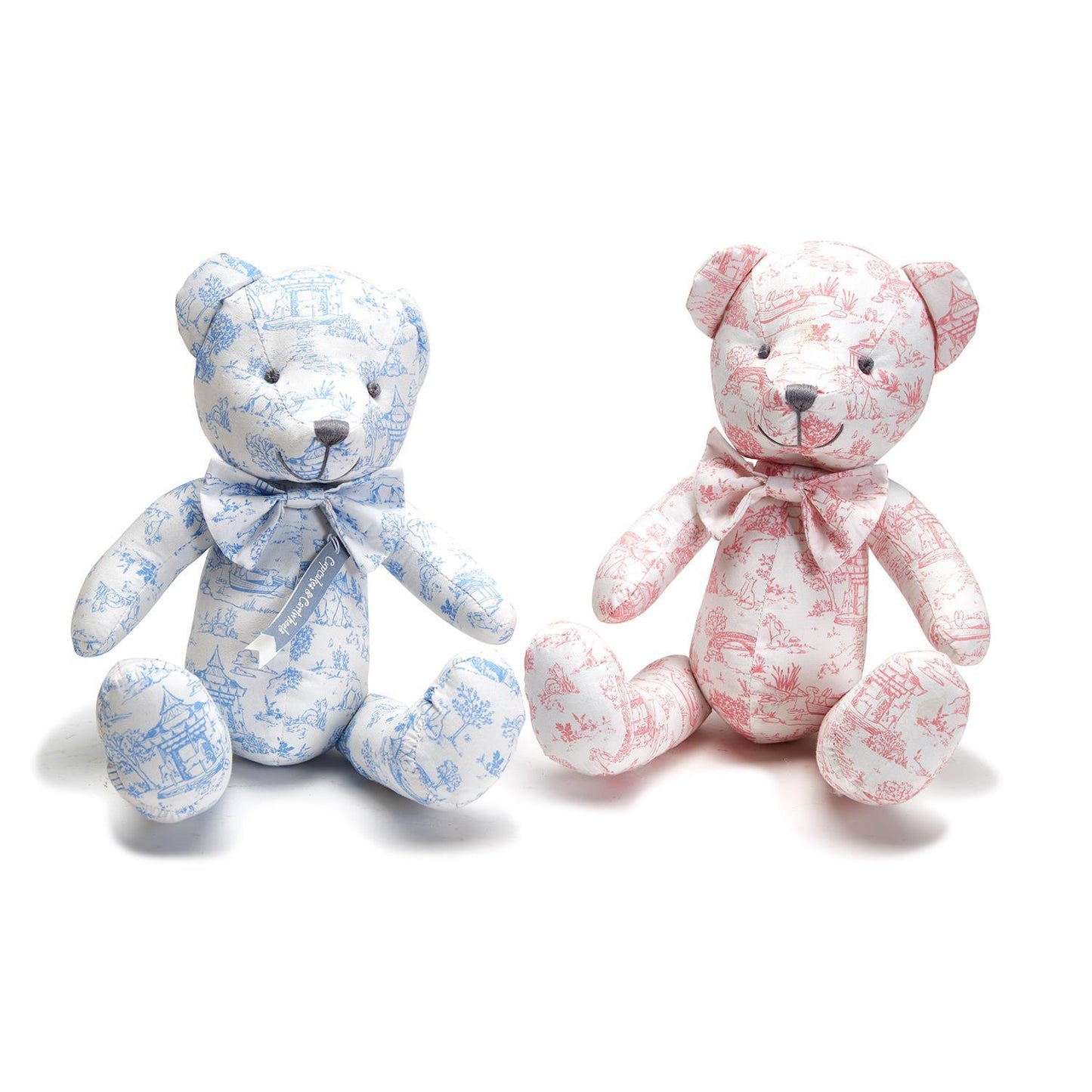 Animal Toile Pattern Stuffed Teddy Bear with Movable Arms and Legs