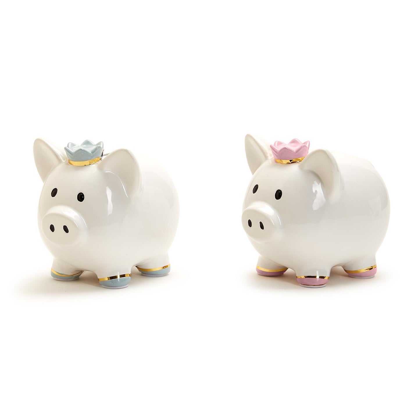 My First Piggy Bank with Crown and Gold Accent in Gift Box