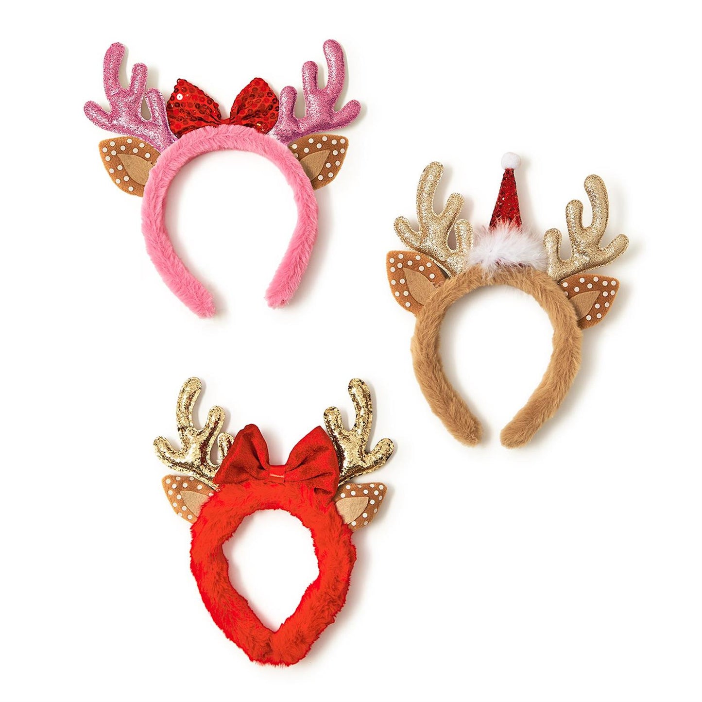 Hand-Crafted Antlers Headband with Holiday Accents