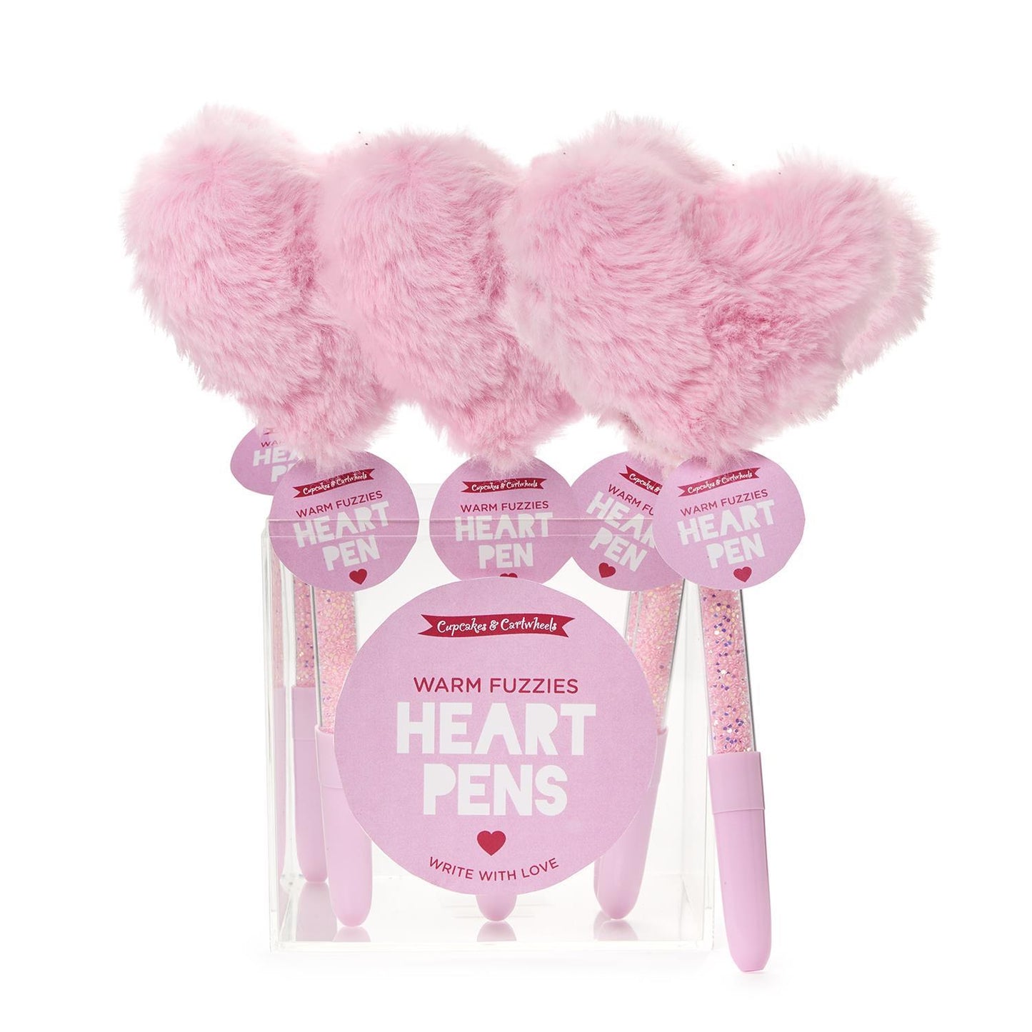 Warm Fuzzies Plush Faux Fur Heart Pen