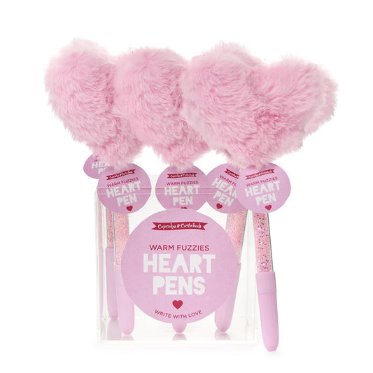 Warm Fuzzies Plush Faux Fur Heart Pen