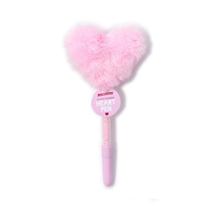 Warm Fuzzies Plush Faux Fur Heart Pen