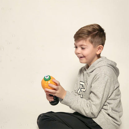 Jack-o-Lantern Illuminating Bubble Wand Blower with Refillable Bottle and Solution
