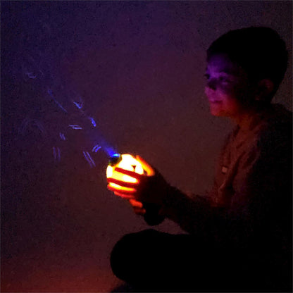 Jack-o-Lantern Illuminating Bubble Wand Blower with Refillable Bottle and Solution