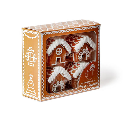 Set of 4 Gingerbread House Cookie Mug Huggers Cookies in Gift Box