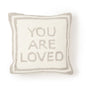 You Are Loved Gray Punch Embroidery Square Decorative Pillow