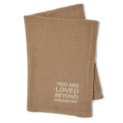 You Are Loved Beyond Measure 30" x 40" Soft Knit Blanket with Embroidery