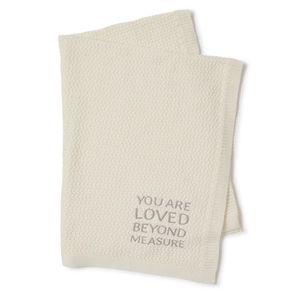 You Are Loved Beyond Measure 30" x 40" Soft Knit Blanket with Embroidery