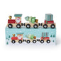 Here Comes Santa 3 Pc Hand-Crafted Wooden Magnetic Train Set in Gift Box