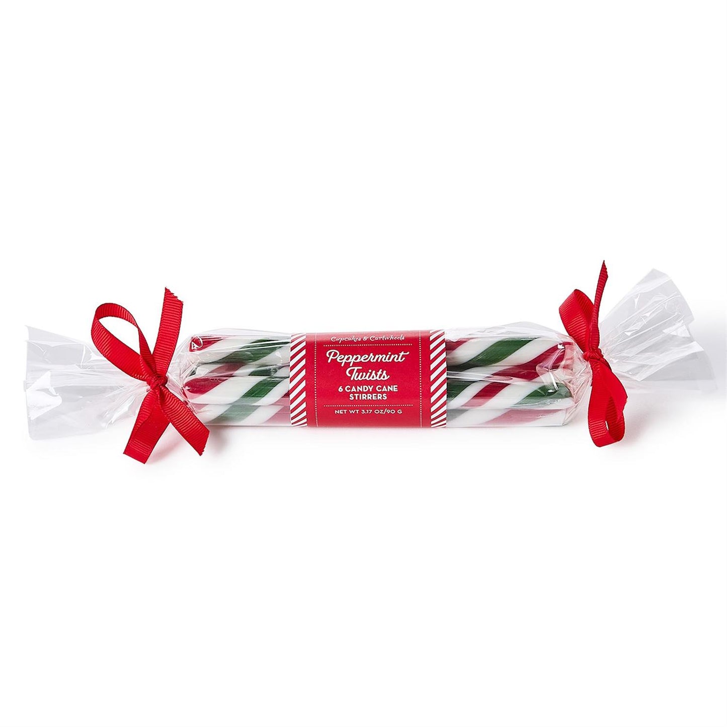 Peppermint Twist Set of 6 Peppermint Flavor Candy Stirrers in Gift Pack