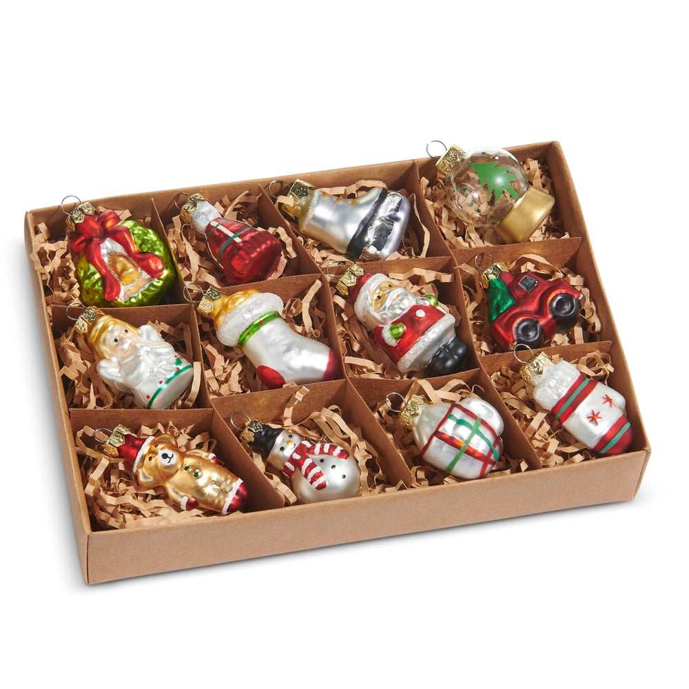 2.25" Box of 12 Vintage Icon Ornaments