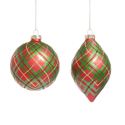 4" Red Green Plaid Ornament (*two styles*)