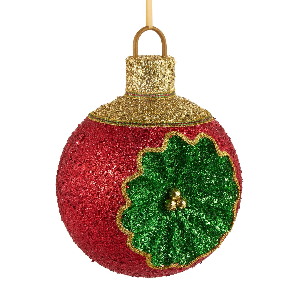 21" Oversized Red/Green Sequin Ornament