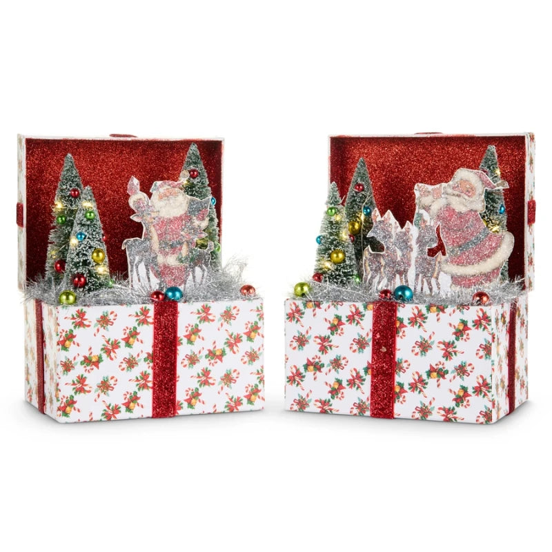 9" Lighted Santa's Choir Vignette Box Christmas Decoration