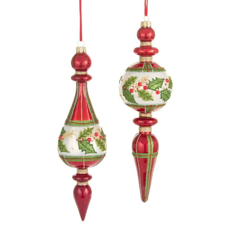 10.25" Plaid Holly Drop Ornament