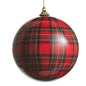 4" Red Plaid Ball Ornament