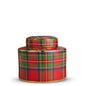 8" Tartan Plaid Decorative Jar