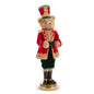39 inch teddy bear toy soldier Christmas figure in red velvet coat and gold-trimmed hat