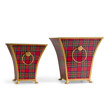 Christmas Plaid Cache Pot