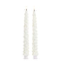 8.5" Glittered White Tree Taper Candles