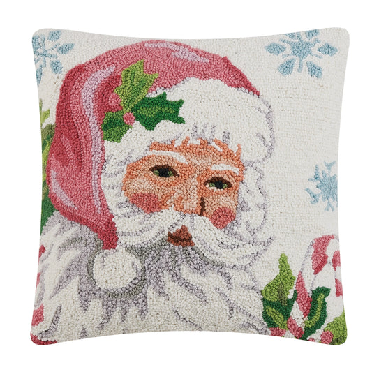 Pink Santa White Hook Pillow