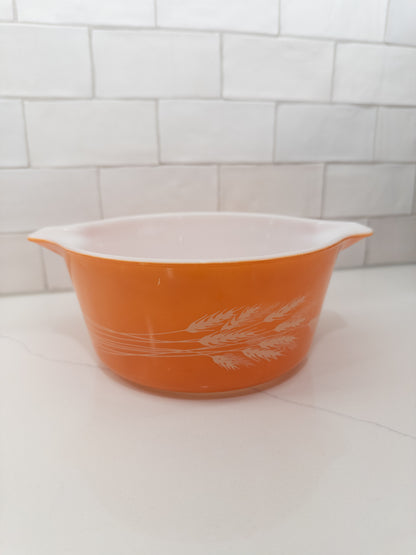 Vintage Pyrex 474 Autumn Harvest Wheat Cinderella Casserole Dish