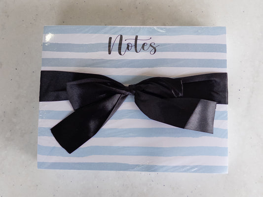 Light Blue Stripe 'Notes' Large Notepad