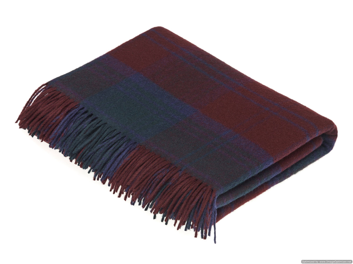 Tartan Plaid Merino Lambswool Throw Blankets, Made in UK
