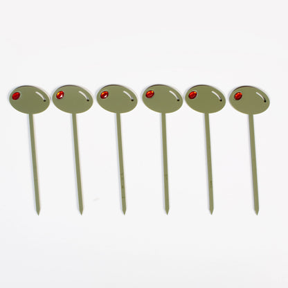 Olive Acrylic Cocktail Pick Set