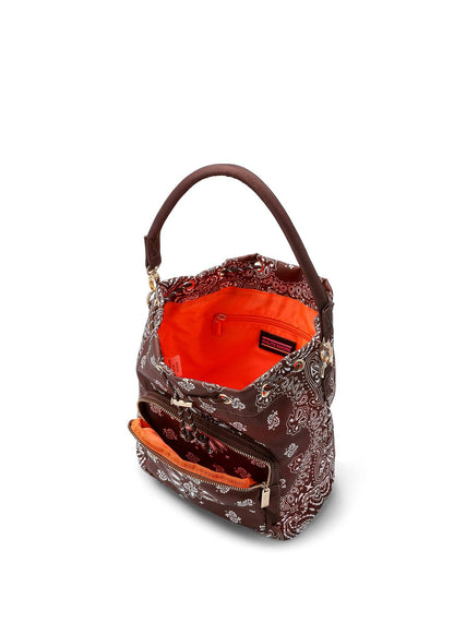 Harley Walnut Bandana Print Bucket Bag