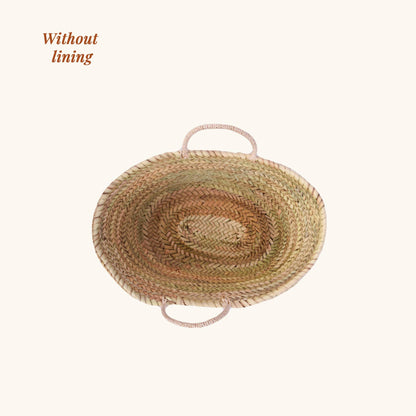 Handmade Moroccan Basket with Blue Evil Eyes