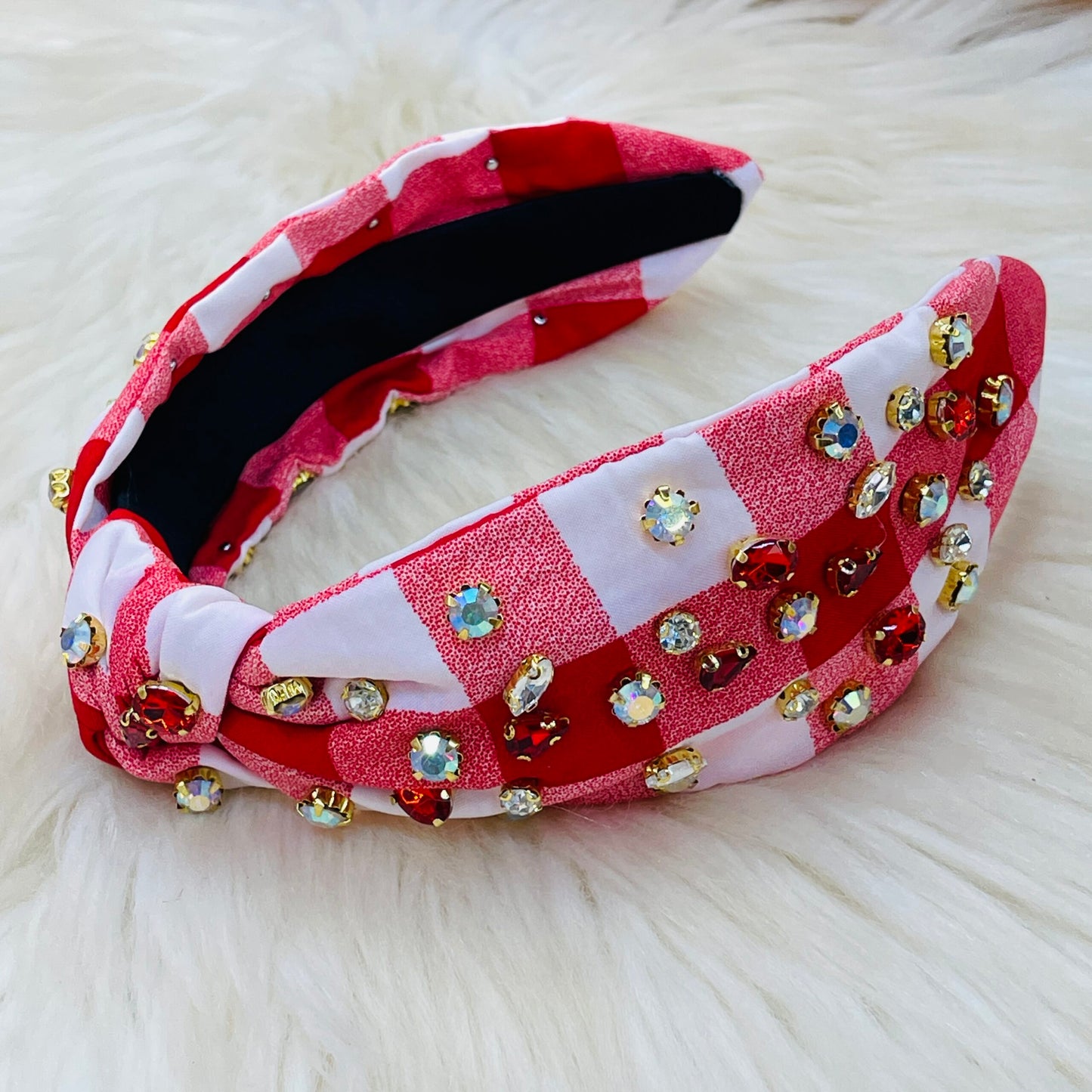 Checkered Multi Stone Knot Headband