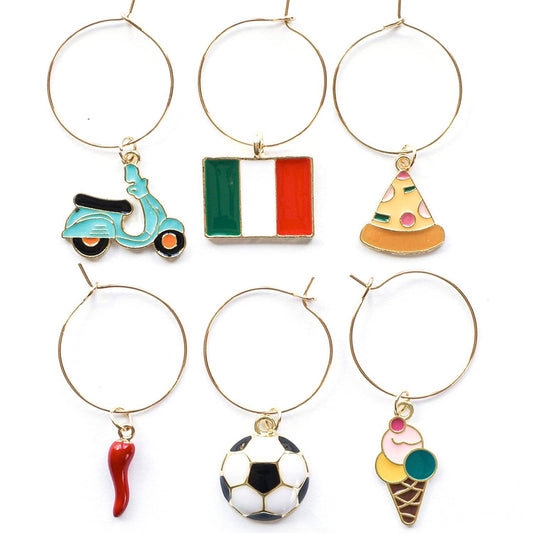 Italian Wine Charms for Wine Glasses