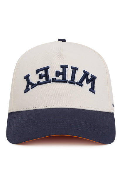 Wifey Collegiate Trucker Hat, Cream/Navy