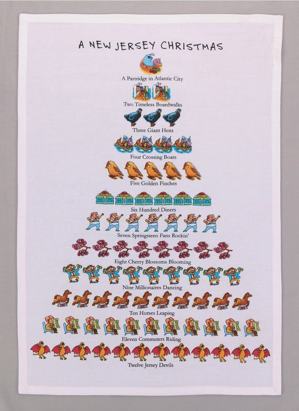 A New Jersey Christmas Cotton Kitchen Tea Towel