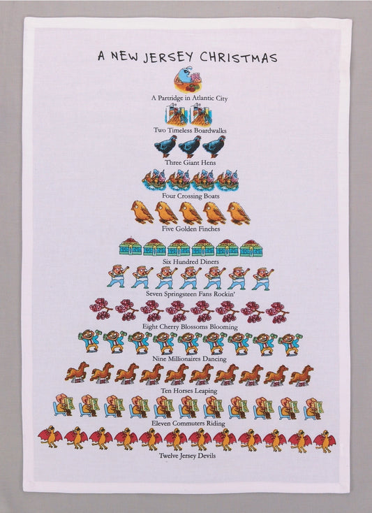 A New Jersey Christmas Cotton Kitchen Tea Towel