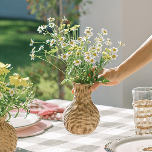 Natural Beauties Basket Weave Pattern Vase