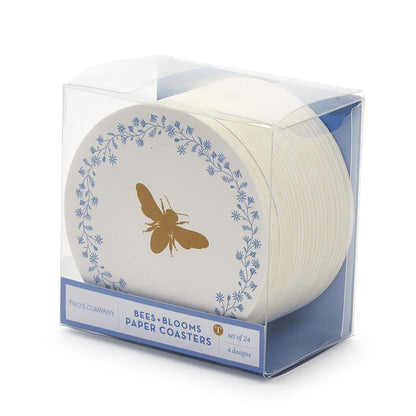 Bee and Blooms S/24 Heavyweight Paper Coasters in Gift Box